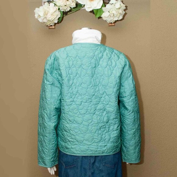 NWT J. Crew Lightweight Quilted Heart Jacket in Adventurine size S - Picture 4 of 15